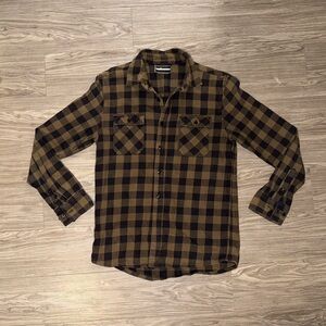 The Hundreds Flannel Button Up Black & Brown men’s Size Large
